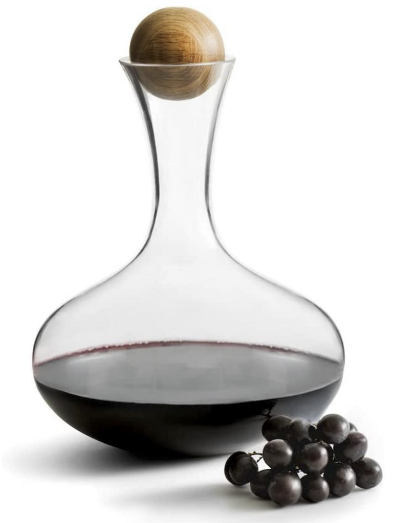 wine carafe with oak stopper