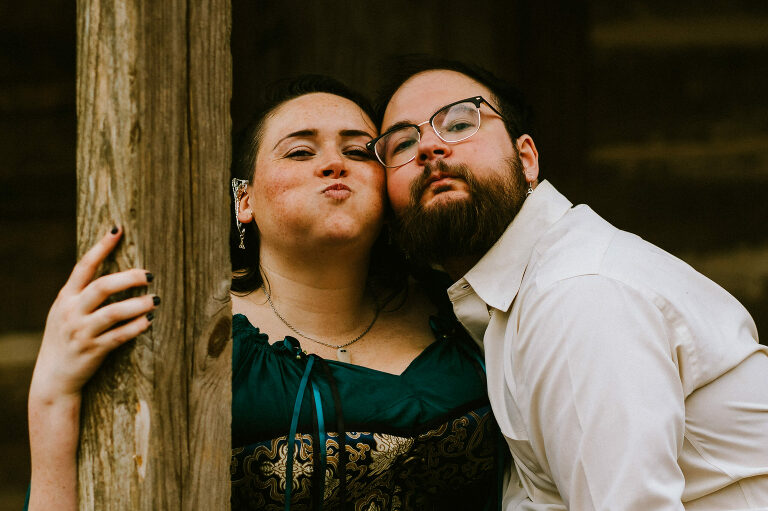 couple making silly faces together